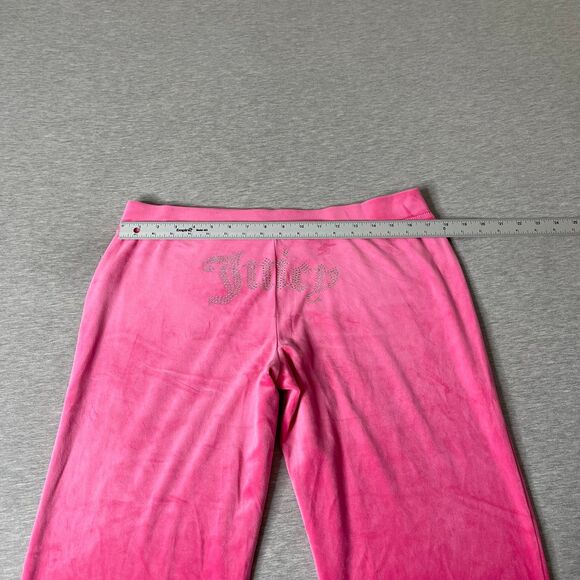 Juicy Couture Velour Hot Pink Rhinestone Logo Flare Sweatpants - Picture 8 of 12